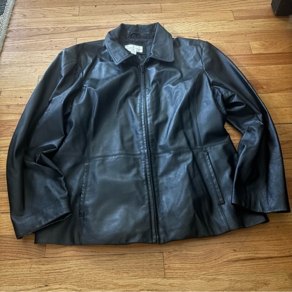 Y2K Vintage Worthington Black Leather Jacket Size XL